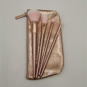 Cosmetic Brush + Bag Set - 5pc